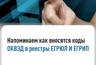 Напоминаем, как вносятся коды ОКВЭД в реестры ЕГРЮЛ и ЕГРИП