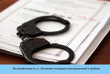 Полицейскими в г.о. Лотошино задержан подозреваемый в грабеже