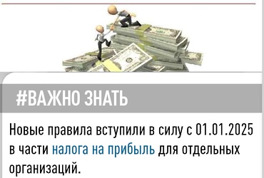 Новые правила вступили в силу с 01.01.2025 в части налога на прибыль для отдельных организаций