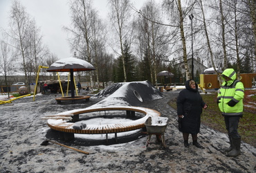 Работы по благоустройству лотошинского сквера «Славянской дружбы» выполнены на 90%