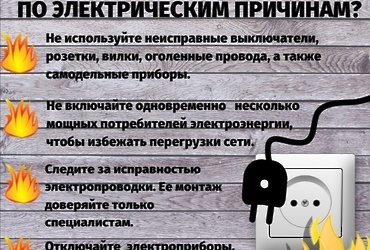 Меры пожарной безопасности при эксплуатации электронагревательных приборов