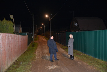 По программе «Светлый город» в одиннадцати населённых пунктах муниципального округа Лотошино сделали новое наружное освещение
