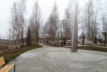Работы по строительству стелы «Населённый пункт воинской доблести» в посёлке Лотошино завершились